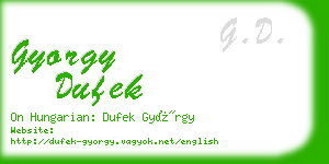 gyorgy dufek business card